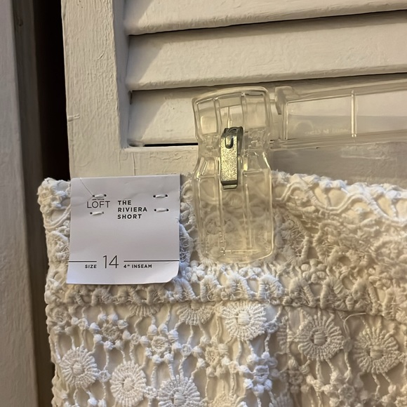 SET - NWT Ultra Pink Lace Fabric Square Neck Blouse & Loft Crochet Fabric Shorts - Picture 16 of 17